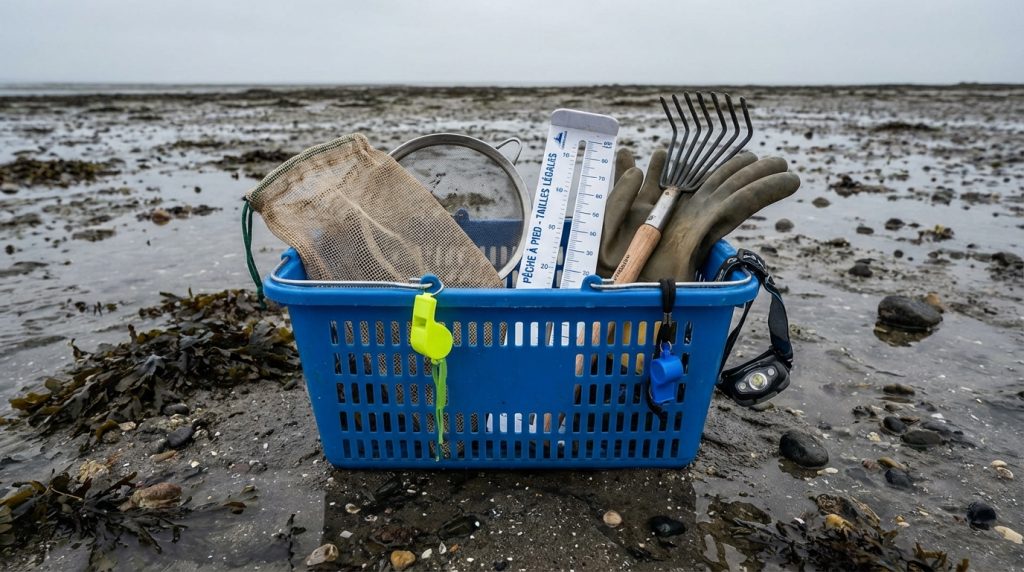 découvrez l'équipement de pêche à pied essentiel à avoir dans son panier pour une sortie réussie et en toute sécurité.