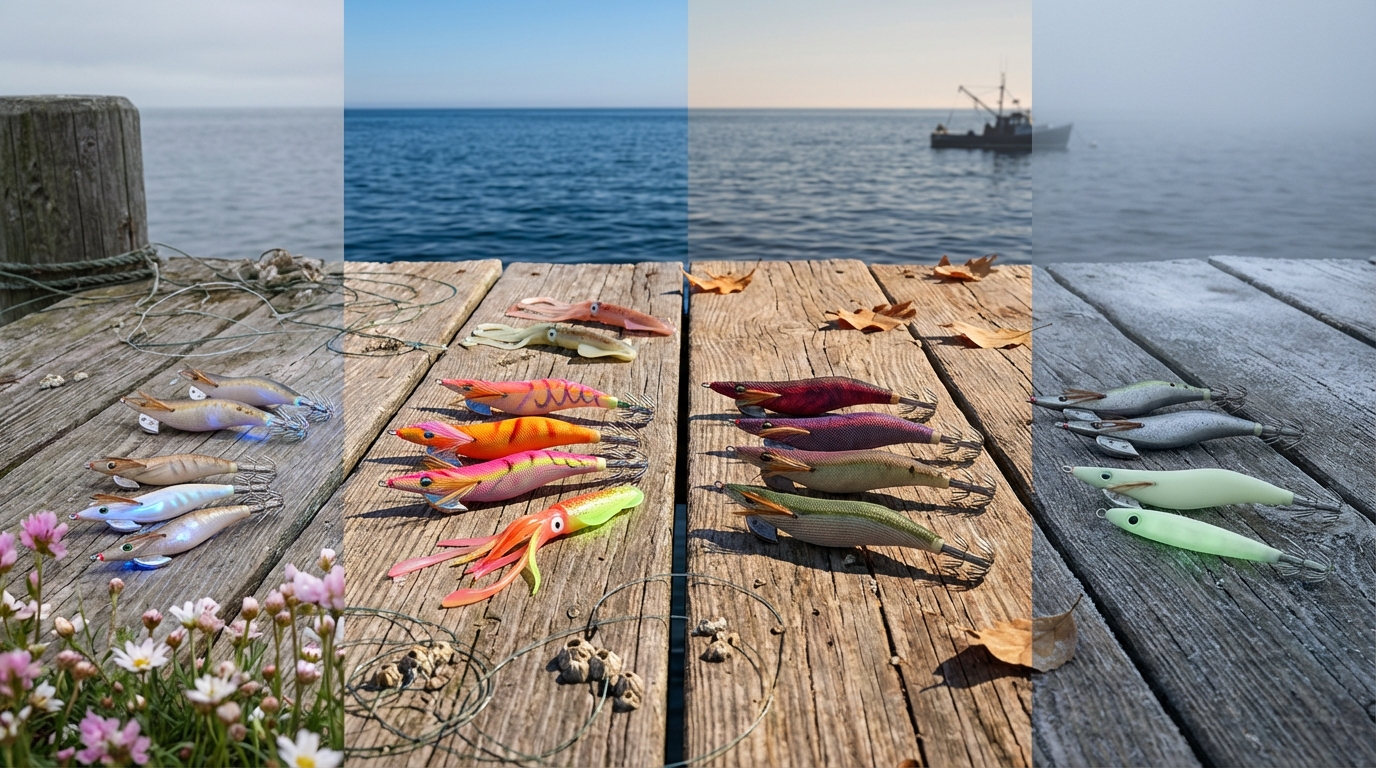 découvrez quels leurres privilégier pour pêcher le calamar en fonction des saisons et optimiser vos sorties de pêche toute l'année.